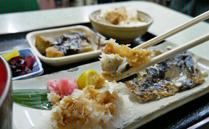 京都・寺町　「常盤」の焼き魚（さば）定食　