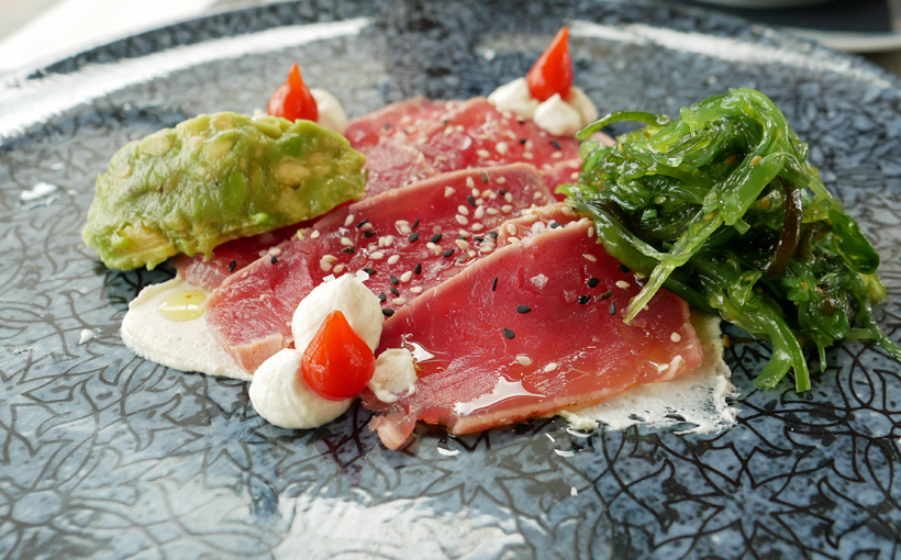 My memory　旅ランチ　グラーツ・時計塔の「Tuna tataki」